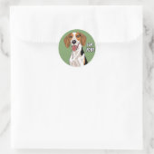 Amerikaanse Engelse Foxhound Geweldige Prestatie L Ronde Sticker (Tas)