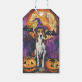 Amerikaanse Engelse Foxhound Halloween Pumpkin Cadeaulabel (Voorkant)