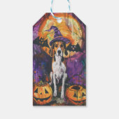 Amerikaanse Engelse Foxhound Halloween Pumpkin Cadeaulabel (Achterkant)
