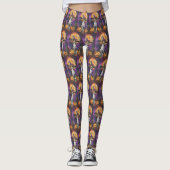 Amerikaanse Engelse Foxhound Halloween Pumpkin Leggings (Voorkant)