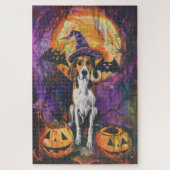 Amerikaanse Engelse Foxhound Halloween Pumpkin Legpuzzel (Verticaal)
