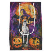Amerikaanse Engelse Foxhound Halloween Pumpkin Medium Cadeauzakje (Achterkant)