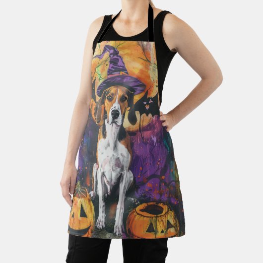 Amerikaanse Engelse Foxhound Halloween Pumpkin Schort (Insitu)