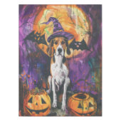 Amerikaanse Engelse Foxhound Halloween Pumpkin Tafelkleed (Voorkant)
