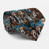 Amerikaanse Engelse Foxhound Halloween Spoken  Stropdas (Opgerold)