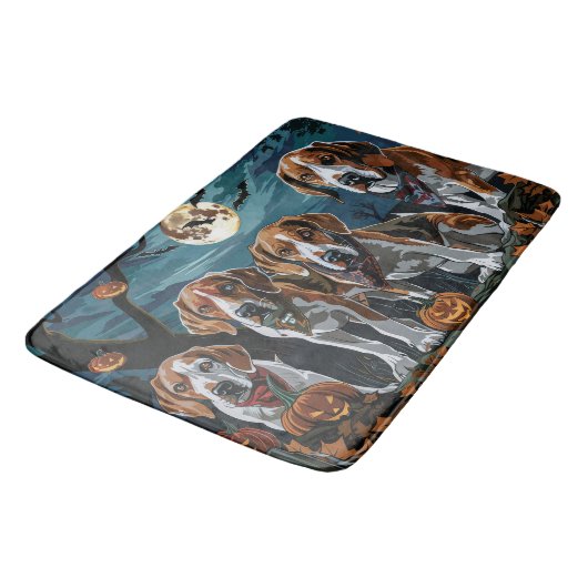 Amerikaanse Engelse Foxhound Halloween Spooky Badmat (Gekanteld)