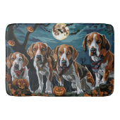 Amerikaanse Engelse Foxhound Halloween Spooky Badmat (Voorkant)