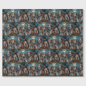 Amerikaanse Engelse Foxhound Halloween Spooky Cadeaupapier (Vlak)