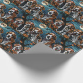 Amerikaanse Engelse Foxhound Halloween Spooky Cadeaupapier (Hoek)