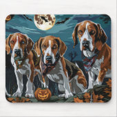Amerikaanse Engelse Foxhound Halloween Spooky Muismat (Voorkant)