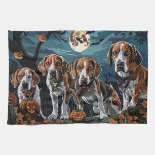 Amerikaanse Engelse Foxhound Halloween Spooky Theedoek