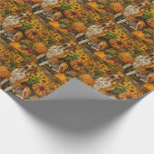 Amerikaanse Engelse Foxhound Herfst Oogst Cadeaupapier (Hoek)