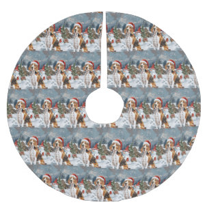 Amerikaanse Engelse Foxhound Hond Winter Kerstmis  Kerstboom Rok