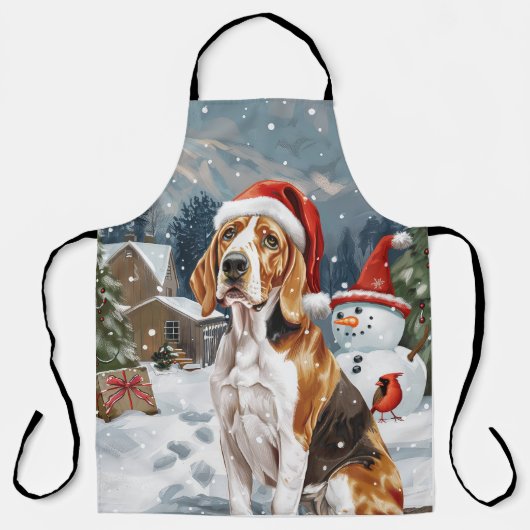 Amerikaanse Engelse Foxhound-hond Winter Kerstvreu Schort (Voorkant)