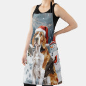 Amerikaanse Engelse Foxhound-hond Winter Kerstvreu Schort (Insitu)