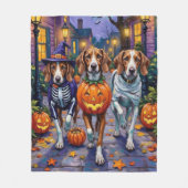 Amerikaanse Engelse Foxhound in Halloween kostuums Fleece Deken (Voorkant)