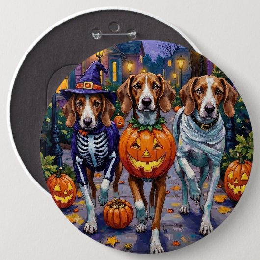 Amerikaanse Engelse Foxhound in Halloween kostuums Ronde Button 6,0 Cm (Voorkant /achterkant)