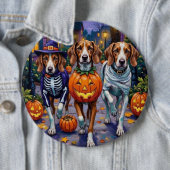 Amerikaanse Engelse Foxhound in Halloween kostuums Ronde Button 6,0 Cm (In situ)