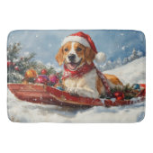 Amerikaanse Engelse Foxhound in Sledge Christmas Badmat (Voorkant)