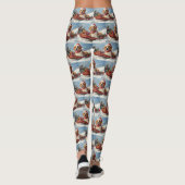 Amerikaanse Engelse Foxhound in Sledge Christmas Leggings (Achterkant)