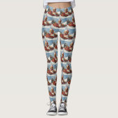 Amerikaanse Engelse Foxhound in Sledge Christmas Leggings (Voorkant)