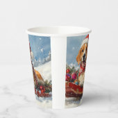 Amerikaanse Engelse Foxhound in Sledge Christmas Papieren Bekers (Links)