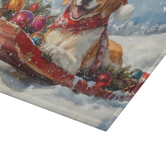 Amerikaanse Engelse Foxhound in Sledge Christmas Snijplank (Hoek)