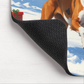 Amerikaanse Engelse Foxhound Kerstfeest Sneeuw Muismat (Hoek)