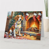 Amerikaanse Engelse Foxhound Kerstverlichting Kaart (Voorkant)