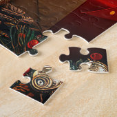 Amerikaanse Engelse Foxhound met kerstcadeaus Legpuzzel (Zijkant)