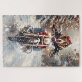 Amerikaanse Engelse vosshond fiets Kerstmis Legpuzzel (Horizontaal)