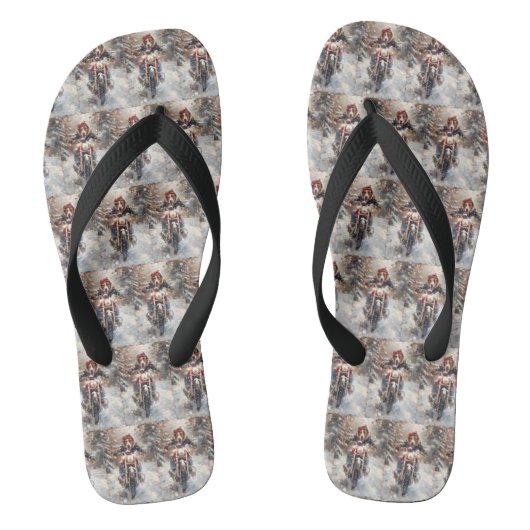Amerikaanse Engelse vosshond fiets Kerstmis Teenslippers (Voetbed)