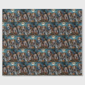 Amerikaanse Engelse vosshond Halloween spooky Cadeaupapier (Vlak)