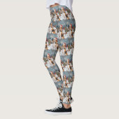 Amerikaanse Engelse Vosshond Hond Winter Kerstvreu Leggings (Links)