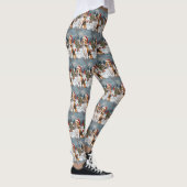 Amerikaanse Engelse Vosshond Hond Winter Kerstvreu Leggings (Rechts)