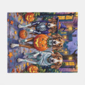 Amerikaanse Engelse Vosshond in Halloween Kostuums Fleece Deken (Voorkant (Horizontaal))