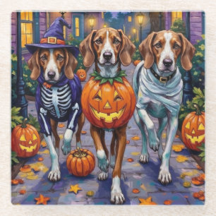 Amerikaanse Engelse Vosshond in Halloween Kostuums Glazen Onderzetter