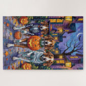 Amerikaanse Engelse Vosshond in Halloween Kostuums Legpuzzel (Horizontaal)
