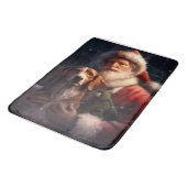 Amerikaanse Engelse vosshond Kerstman Kerstmis Badmat (Gekanteld)