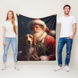 Amerikaanse Engelse vosshond Kerstman Kerstmis Fleece Deken