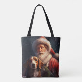 Amerikaanse Engelse vosshond Kerstman Kerstmis Tote Bag (Achterkant)