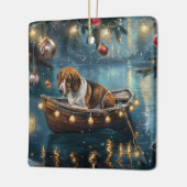 Amerikaanse Engelse vosshond Kerstmis Festivale Re Keramisch Ornament (Links)