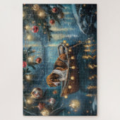 Amerikaanse Engelse vosshond Kerstmis Festivale Re Legpuzzel (Verticaal)
