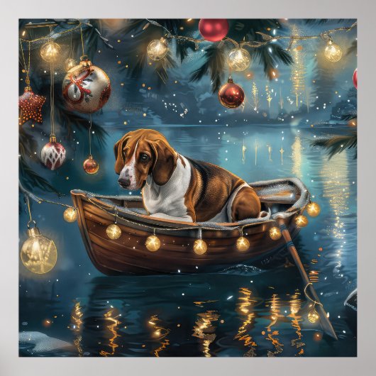 Amerikaanse Engelse vosshond Kerstmis Festivale Re Poster (Voorkant)