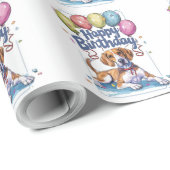 Amerikaanse Engelse vosshond met ballonnen verjaar Cadeaupapier (Rol Hoek)