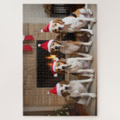 Amerikaanse Engelse vosshond Open haard Kerstmis Legpuzzel (Verticaal)