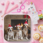 Amerikaanse Engelse vosshond Open haard Kerstmis Papieren Bordje (Feest)