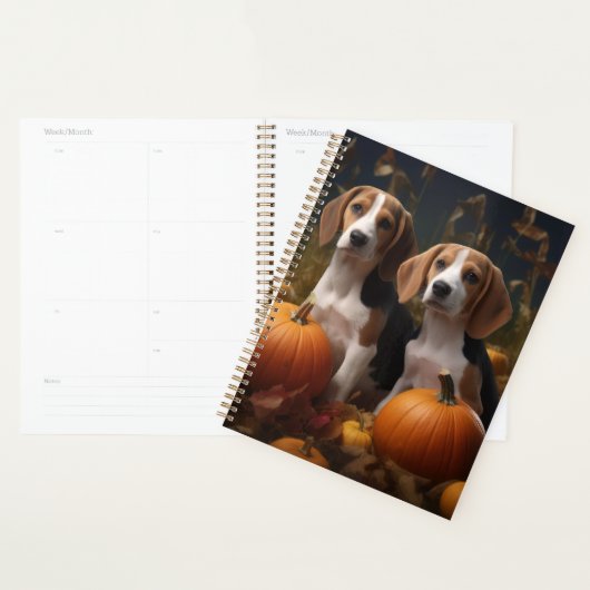 Amerikaanse Engelse vosshond Puppy Herfst Delight Planner (Display)