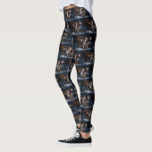 Amerikaanse Engelse Vosshond Sneeuw Slede Kerstmis Leggings (Links)