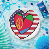 Amerikaanse Eritrese vlag Inner Heart USA Eritrea Papieren Bordje (Feest)